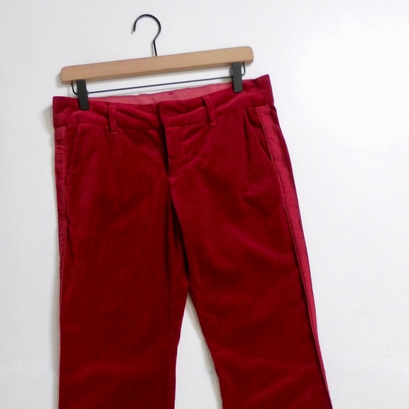 Vintage Y2K JUICY COUTURE Jeans Red Velvet Tuxedo Pants Flared Flare Size 29 - Picture 5 of 12